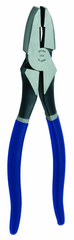 8-1/2" Linesmen Plier w/Side Cutters; Double-Dipped Plastic Handle - Exact Industrial Supply