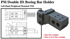 PM Double ID Boring Bar Holder (Left Hand Peripheral Mounted VDI) - Part #: PM91.4025L - Exact Industrial Supply