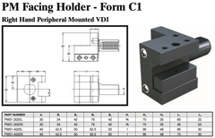 PM Facing Holder - Form C1 (Right Hand Peripheral Mounted VDI) - Part #: PM31.3020S - Exact Industrial Supply