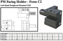 PM Facing Holder - Form C2 (Left Hand Peripheral Mounted VDI) - Part #: PM32.4025S - Exact Industrial Supply