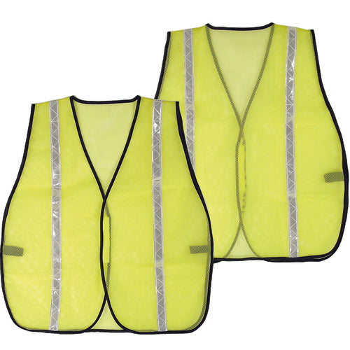 Universal Mesh Vest; Hi-Vis Lime Green, Velcro Closure - One Size Fits Most - Exact Industrial Supply