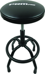 Shop Stool Heavy Duty- Air Adjustable with Round Foot Rest - Black - Exact Industrial Supply