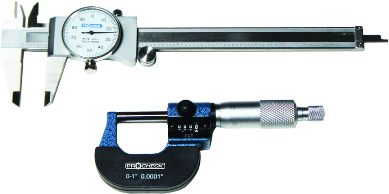 0-1" Outside Micrometer And 0-6" Dial Caliper in Case - Exact Industrial Supply