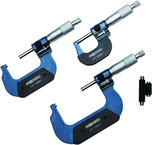 0 - 3"  3 Piece Set .0001" Graduation Mechanical Digital Outside Micrometers - Exact Industrial Supply