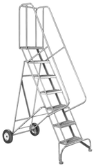Model 6500; 5 Steps; 30 x 46'' Base Size - Roll-N-Fold Ladder - Exact Industrial Supply