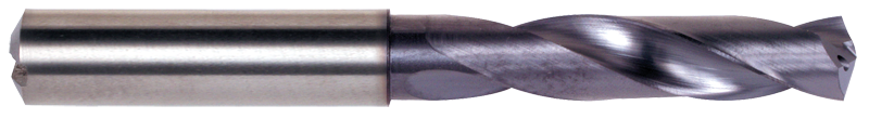 21/32 Dia. - 123mm OALTiAlN Coated-Carbide-Short Length High Performance Drill-Coolant Fed - Exact Industrial Supply