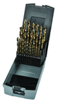 29 Pc. 1/16" - 1/2" by 64ths Cobalt Bronze Oxide Jobber Drill Set - Exact Industrial Supply