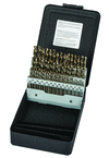 60 Pc. #1 - #60 Wire Gage Cobalt Bronze Oxide Screw Machine Drill Set - Exact Industrial Supply