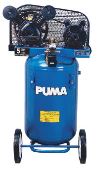 Portable Air Compressors - Model #PK5020VP; 20 Gallon / Vertical Tank; 5HP; 1PH; 115/230V Motor - Exact Industrial Supply