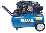 Portable Air Compressors - Model #PK5020; 20 Gallon / Horizontal Tank; 5HP; 1PH; 115/230V Motor - Exact Industrial Supply