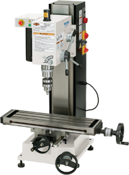 Mill with Dovtail Column - R-8 Spindle - 6-1/4 X 21-5/8'' Table - 3/4 HP - 1PH - 110V Motor - Exact Industrial Supply