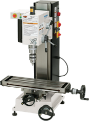 Mill with Dovtail Column - R-8 Spindle - 6-1/4 X 21-5/8'' Table - 3/4 HP - 1PH - 110V Motor - Exact Industrial Supply