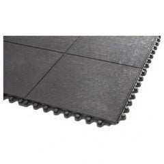 3' x 3' x 5/8" Thick Solid Deck Mat - Black - Grit Coated - Exact Industrial Supply