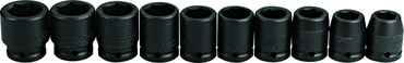 Proto® 3/4" Drive 10 Piece Impact Socket Set - 6 Point - Exact Industrial Supply