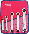 Proto® 5 Piece Ratcheting Box Wrench Set - 6 and 12 Point - Exact Industrial Supply