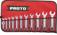 Proto® 11 Piece Full Polish Short Combination Wrench Set - 12 Point - Exact Industrial Supply