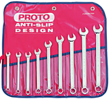 Proto® 9 Piece Full Polish Metric Combination Wrench Set - 12 Point - Exact Industrial Supply