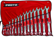 Proto® Tether-Ready 15 Piece Satin Metric Combination ASD Wrench Set - 12 Point - Exact Industrial Supply