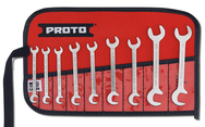 Proto® 9 Piece Satin Short Angle Open-End Wrench Set - Exact Industrial Supply