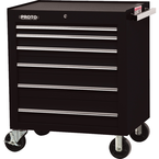 Proto® 450HS 34" Roller Cabinet - 6 Drawer, Black - Exact Industrial Supply