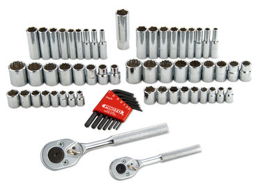 Proto® 1/4" & 3/8" Drive 63 Piece Socket Set- 6 & 12 Point- Tools Only - Exact Industrial Supply