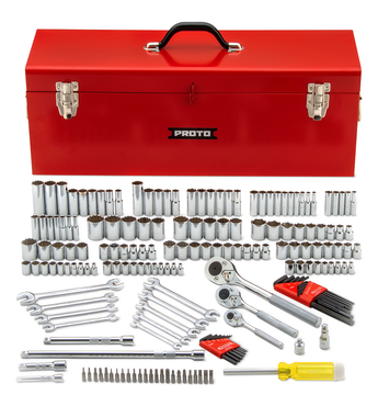 Proto® 1/4", 3/8" & 1/2" Drive 184 Piece Socket Set with Box - Exact Industrial Supply