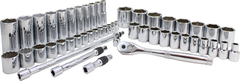 Proto® 3/8" & 1/2" Drive 50 Piece Combination Socket Set - 6 and 12 Point - Exact Industrial Supply