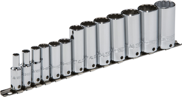 Proto® Tether-Ready 3/8" Drive 13 Piece Deep Socket Set - 12 Point - Exact Industrial Supply