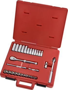 Proto® 3/8" Drive 29 Piece Metric Socket, Combination Set - 6 Point - Exact Industrial Supply