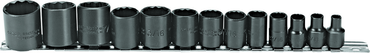 Proto® 3/8" Drive 13 Piece Black Oxide Socket Set - 12 Point - Exact Industrial Supply