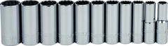 Proto® 1/2" Drive 11 Piece Deep Socket Set - 12 Point - Exact Industrial Supply