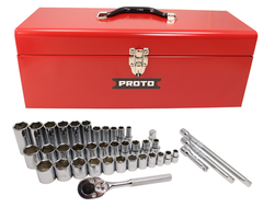 Proto® 3/8" & 1/2" Drive 39 Piece Combination Socket Set- 6 Point - Exact Industrial Supply