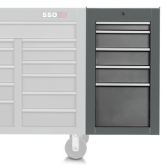 Proto® 550S Side Cabinet - 5 Drawer, Dual Gray - Exact Industrial Supply