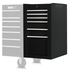 Proto® 550S Side Cabinet - 6 Drawer, Gloss Black - Exact Industrial Supply