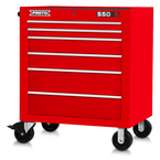 Proto® 550S 34" Roller Cabinet - 6 Drawer, Gloss Red - Exact Industrial Supply