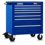 Proto® 550S 34" Roller Cabinet - 7 Drawer, Gloss Blue - Exact Industrial Supply