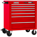 Proto® 550S 34" Roller Cabinet - 7 Drawer, Gloss Red - Exact Industrial Supply