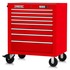 Proto® 550S 34" Roller Cabinet - 8 Drawer, Gloss Red - Exact Industrial Supply