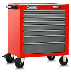 Proto® 550S 34" Roller Cabinet - 8 Drawer, Safety Red and Gray - Exact Industrial Supply