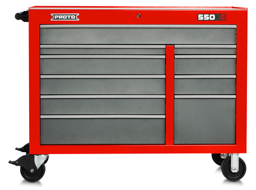 Proto® 550S 50" Workstation - 10 Drawer, Safety Red and Gray - Exact Industrial Supply