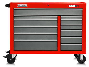 Proto® 550S 50" Workstation - 12 Drawer, Safety Red and Gray - Exact Industrial Supply