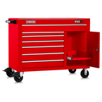 Proto® 550S 50" Workstation - 7 Drawer & 1 Shelf, Gloss Red - Exact Industrial Supply