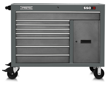 Proto® 550S 50" Workstation - 8 Drawer & 1 Shelf, Dual Gray - Exact Industrial Supply