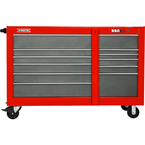 Proto® 550S 66" Workstation with Removable Lock Bar- 11 Drawer- Safety Red & Gray - Exact Industrial Supply