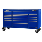 Proto® 550E 67" Power Workstation - 18 Drawer, Gloss Blue - Exact Industrial Supply