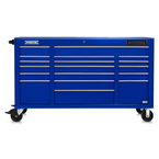 Proto® 550E 67" Front Facing Power Workstation w/ USB - 18 Drawer, Gloss Blue - Exact Industrial Supply