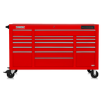 Proto® 550E 67" Power Workstation - 18 Drawer, Gloss Red - Exact Industrial Supply
