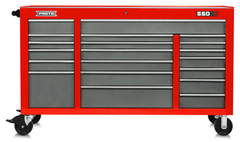 Proto® 550S 67" Workstation - 20 Drawer, Safety Red and Gray - Exact Industrial Supply