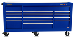 Proto® 550E 88" Power Workstation - 18 Drawer, Gloss Blue - Exact Industrial Supply