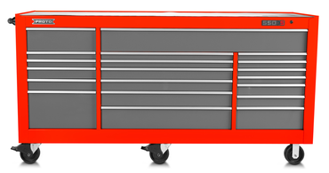 Proto® 550S 88" Workstation - 18 Drawer, Safety Red and Gray - Exact Industrial Supply